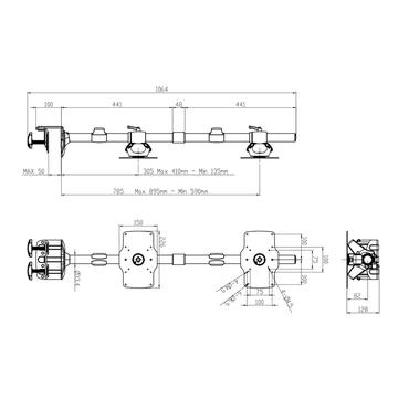 Multibrackets M monteringssats - för 2 LCD-bildskärmar - svart