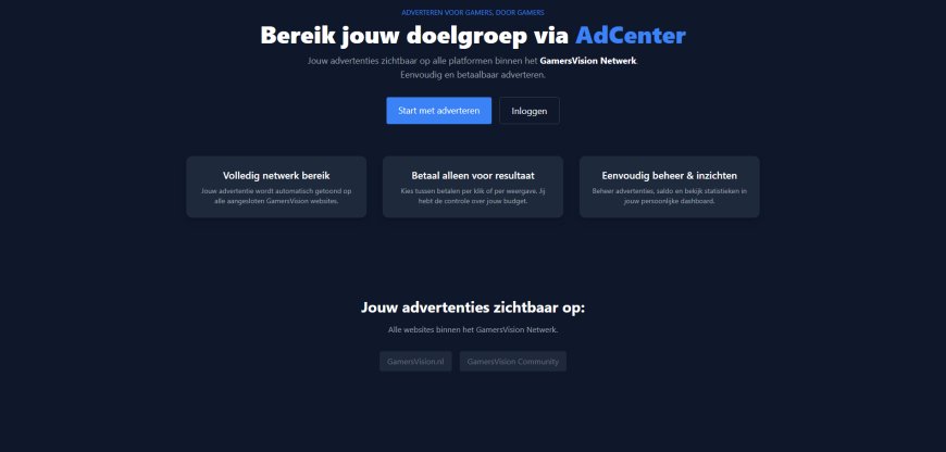 GamersVision lanceert zijn eigen advertentie systeem