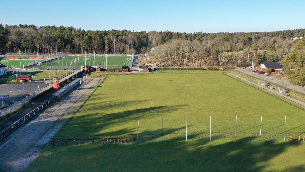 Flygfoto över Torslandavallen