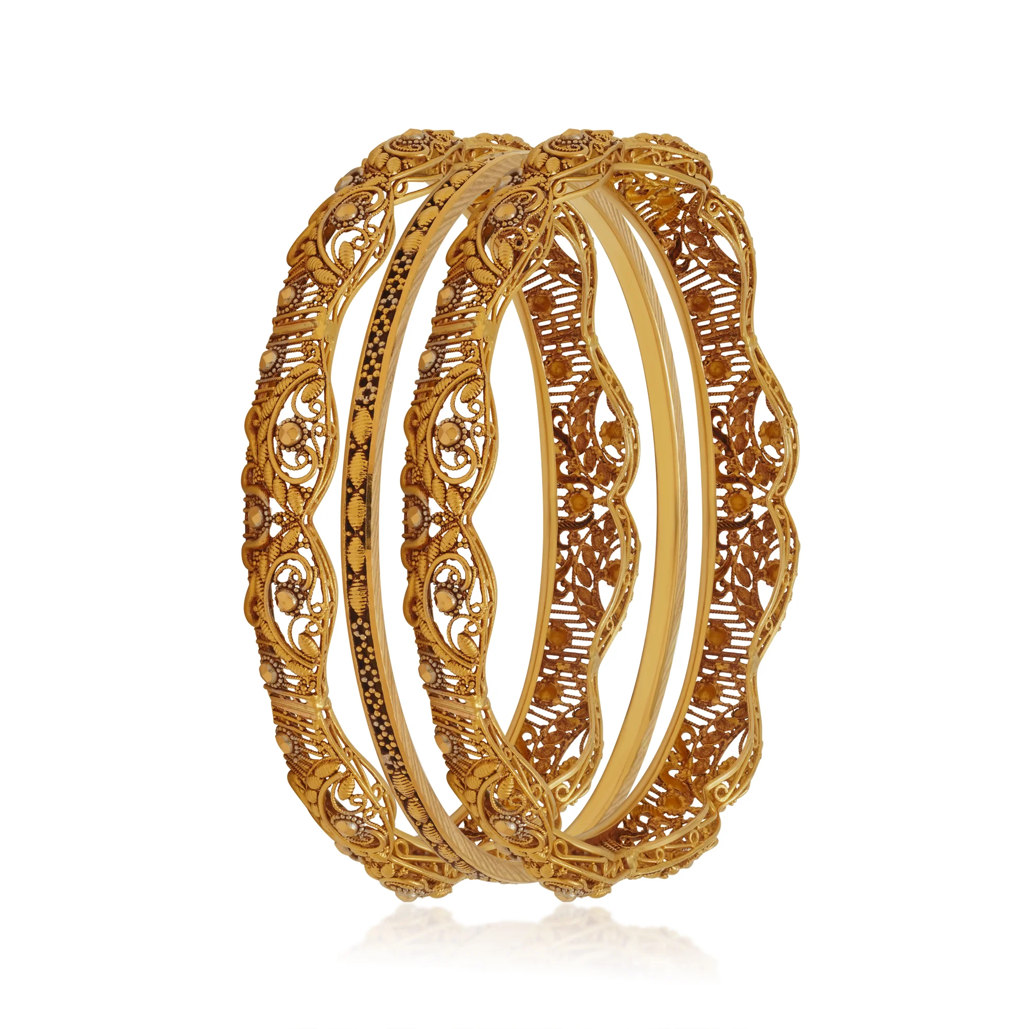 BG00452%201 Bangles in 21K Gold
