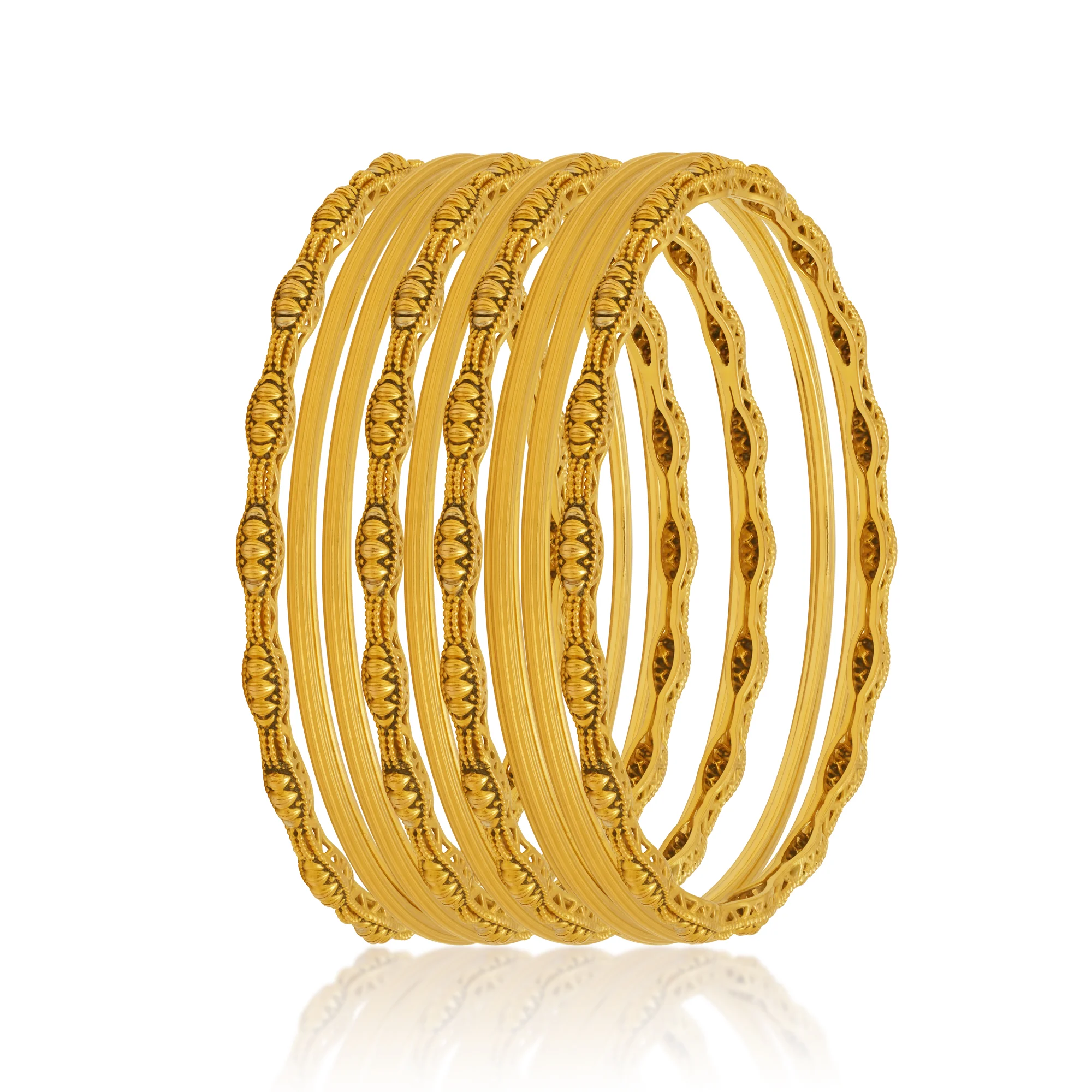BG00502%201 Bangles in 21K Gold