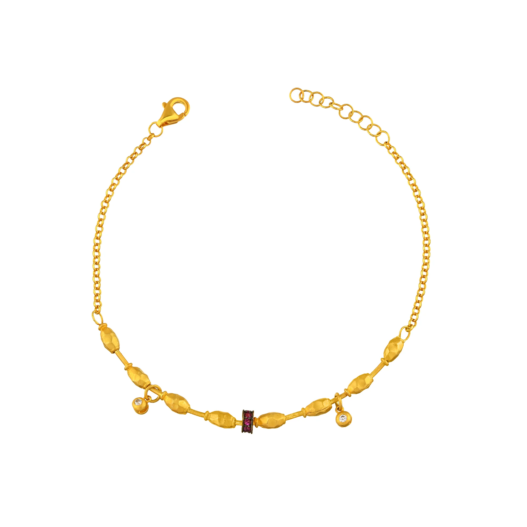 BT01187%201 Beaded Bracelet in 21K Gold