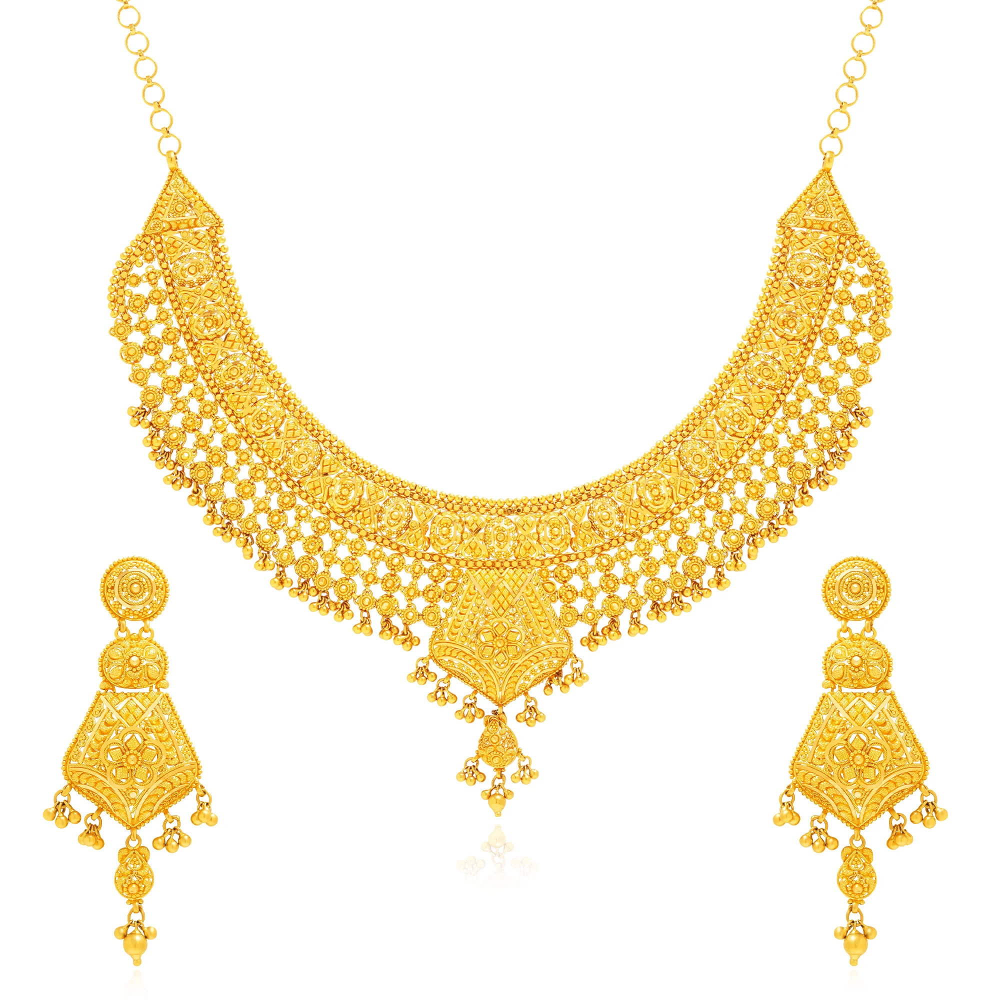 NS00248%201 Choker Necklace in 22K Gold