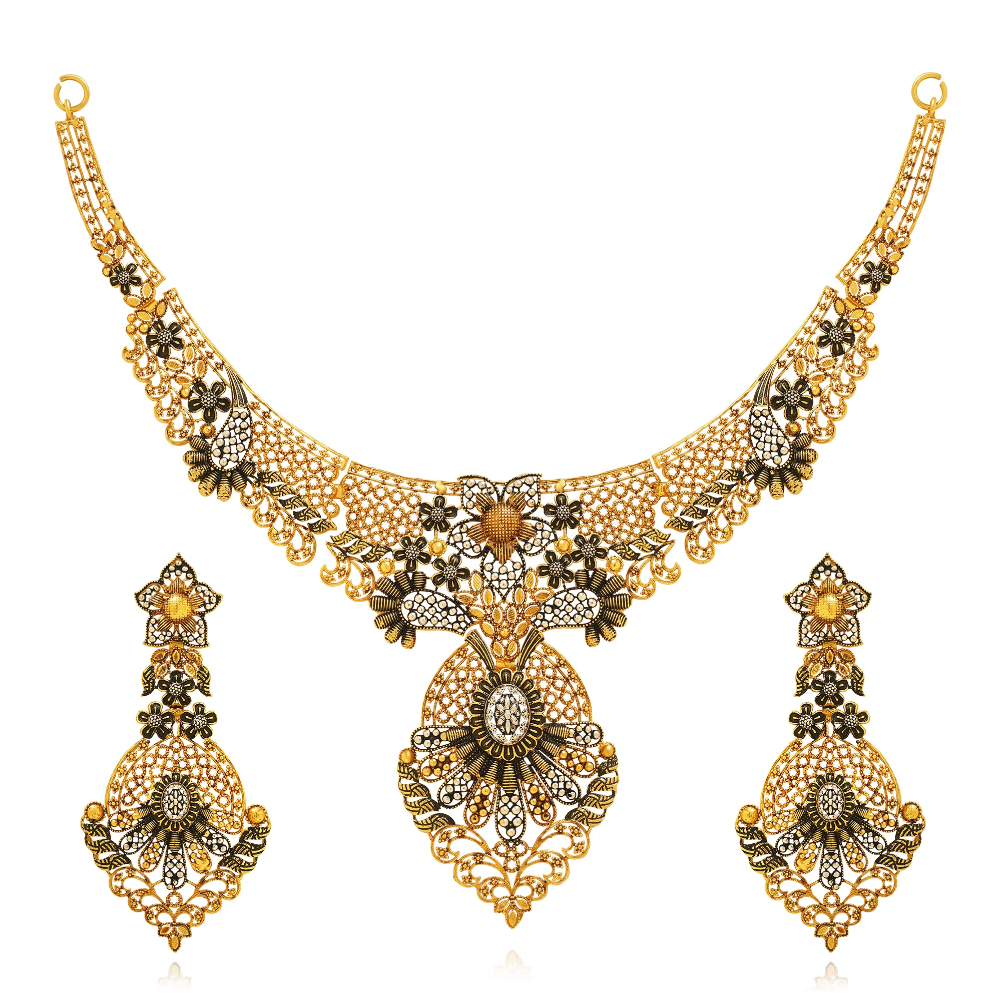 NS00407%201 Collar Necklace in 21K Gold
