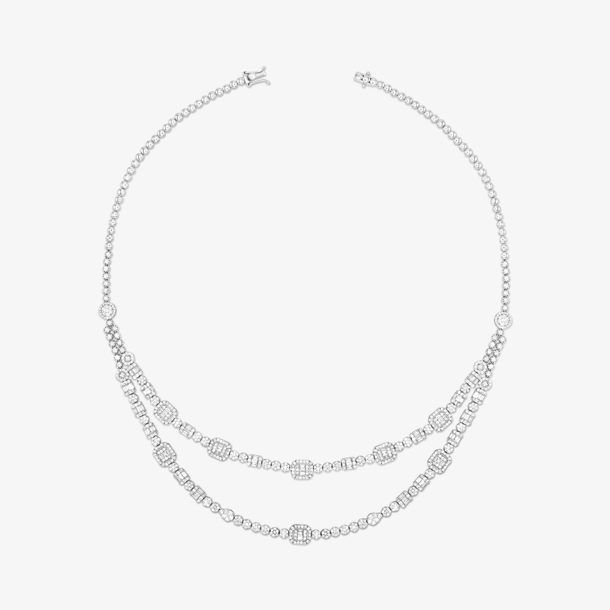 NS00520 1 Multi-Strand Necklace in 18K Gold with 7.66 Carat Diamonds