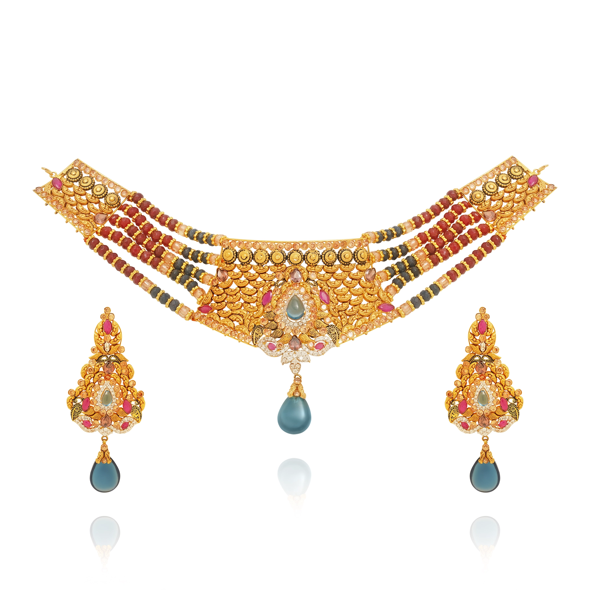 NS00915%201 Choker Necklace in 21K Gold