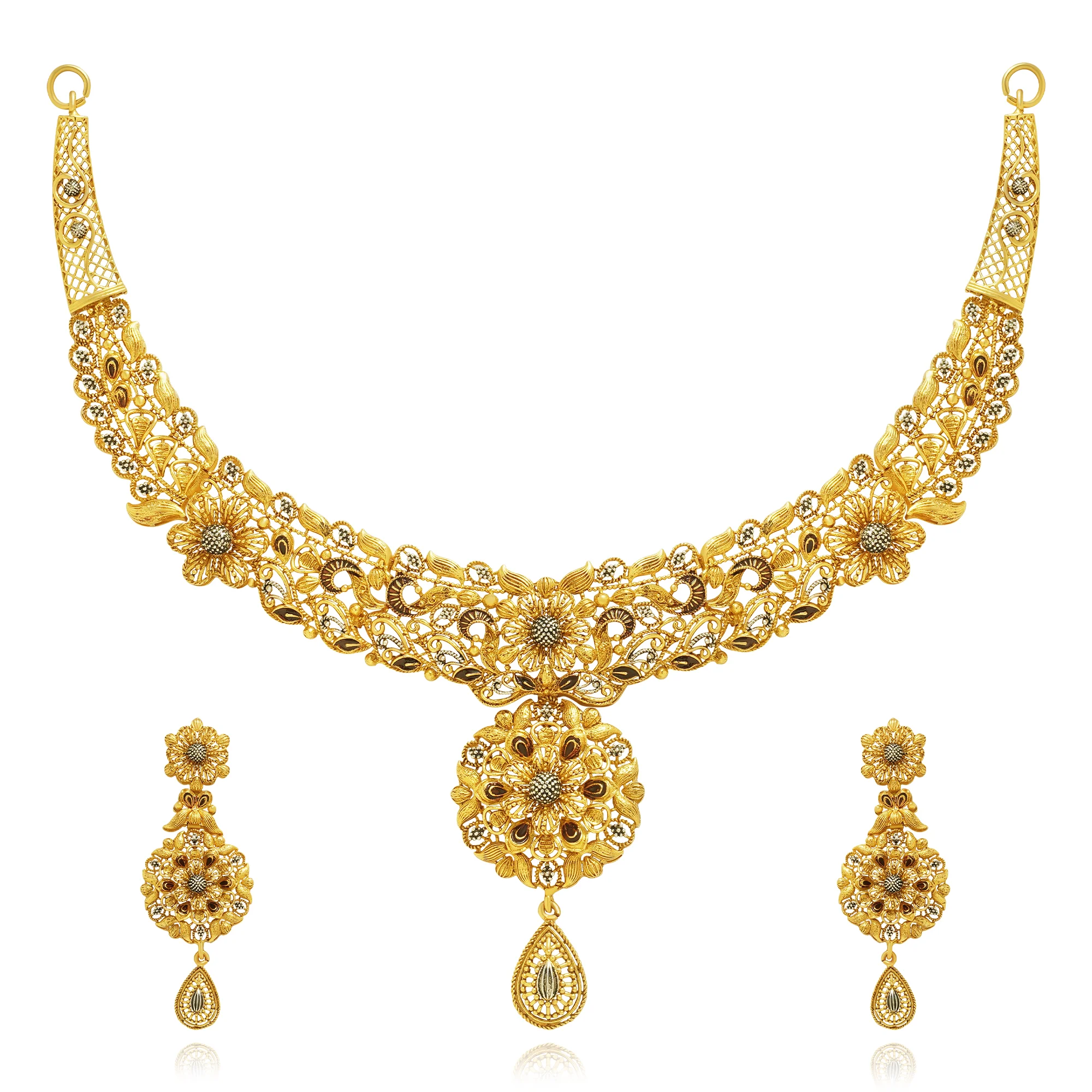 NS01114%201 Collar Necklace in 21K Gold