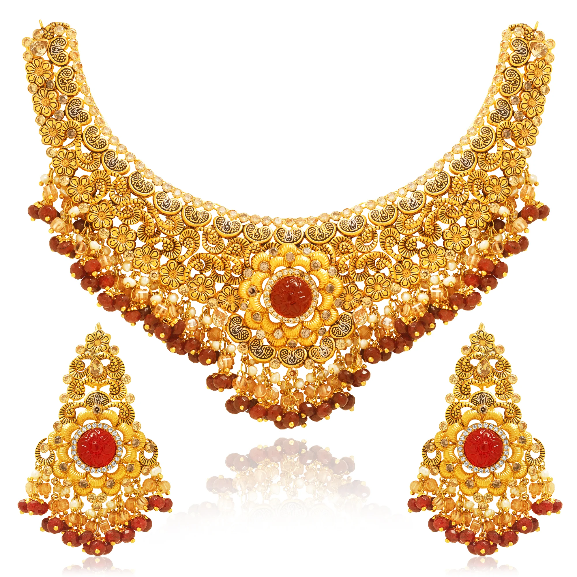 NS01195%201 Collar Necklace in 21K Gold