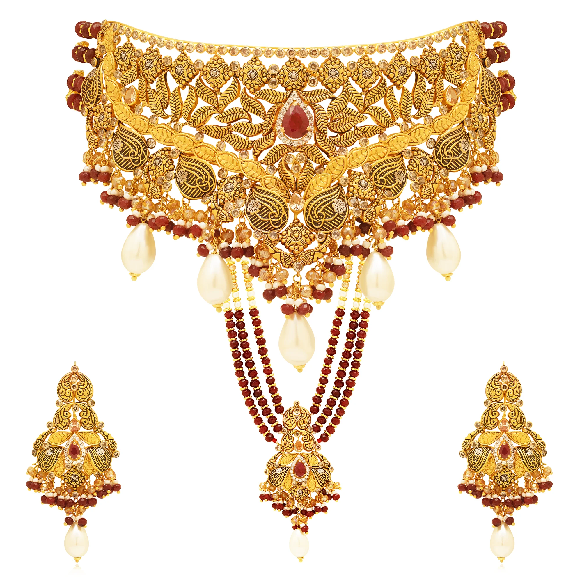 NS01324%20 %20ML00101%201 Necklace Set In 21K
