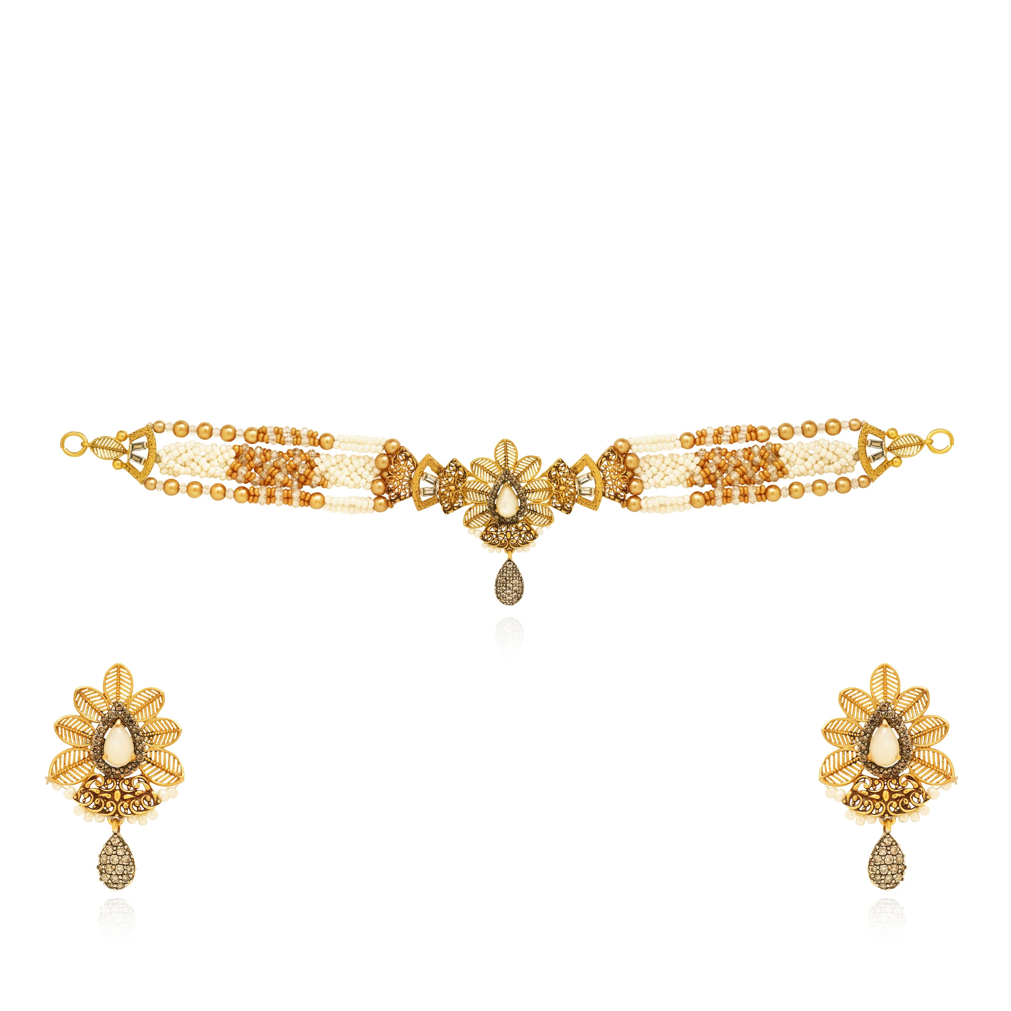 NS01330%201 Choker Necklace in 21K Gold
