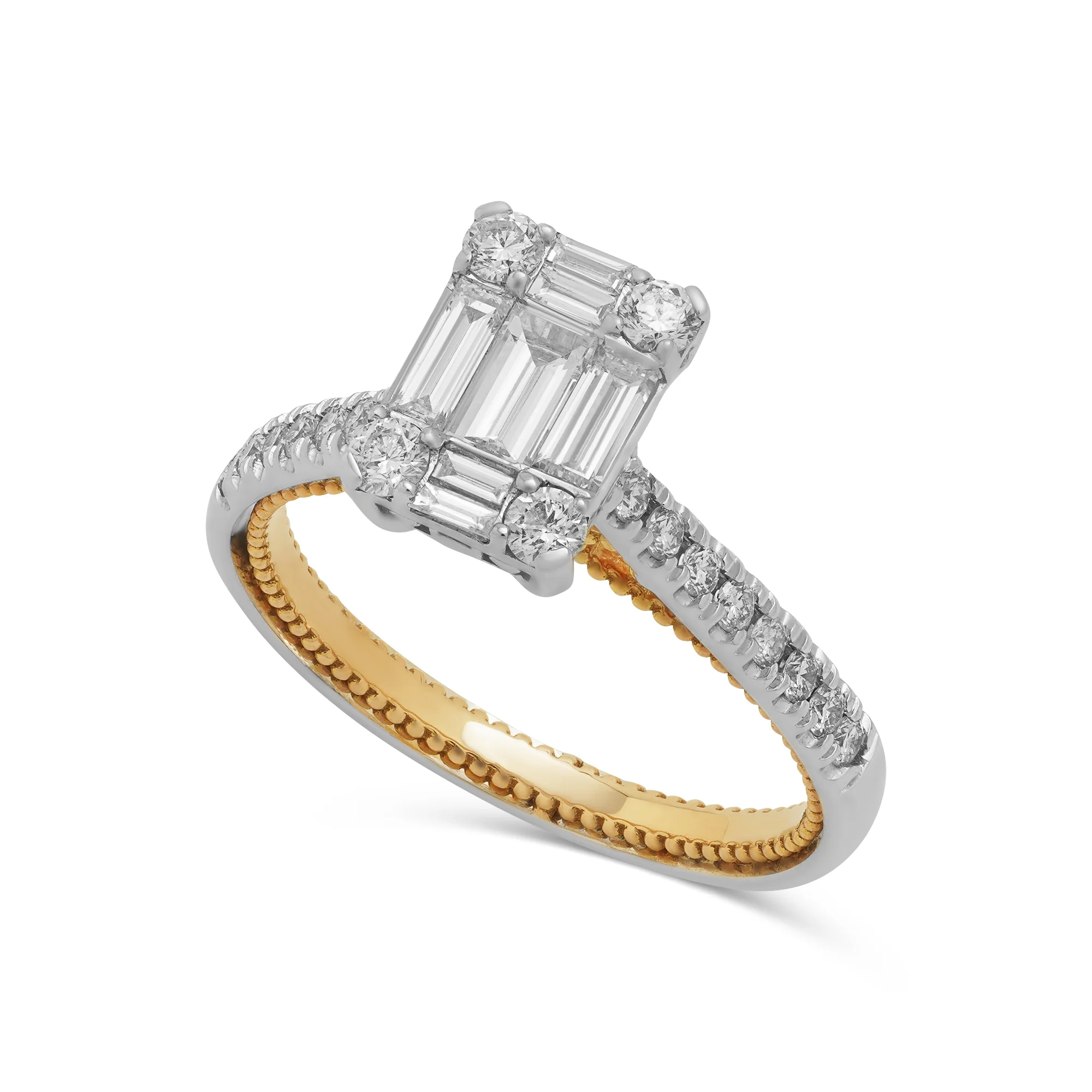 RG03390 Halo Ring in 18K Gold