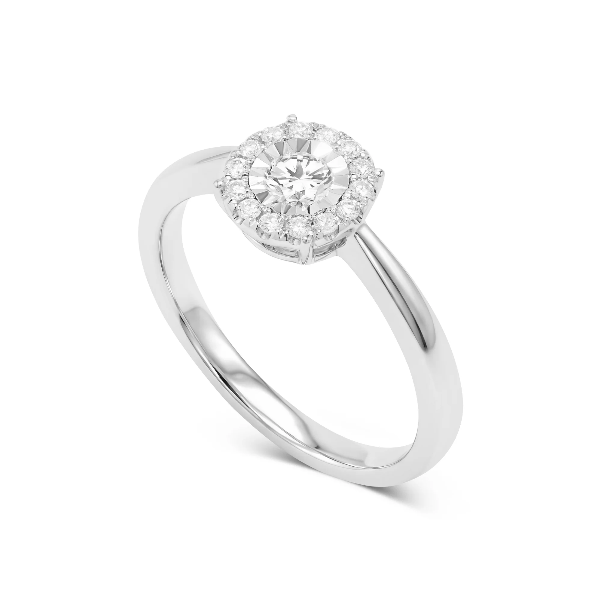 RG04269 Halo Ring in 18K Gold