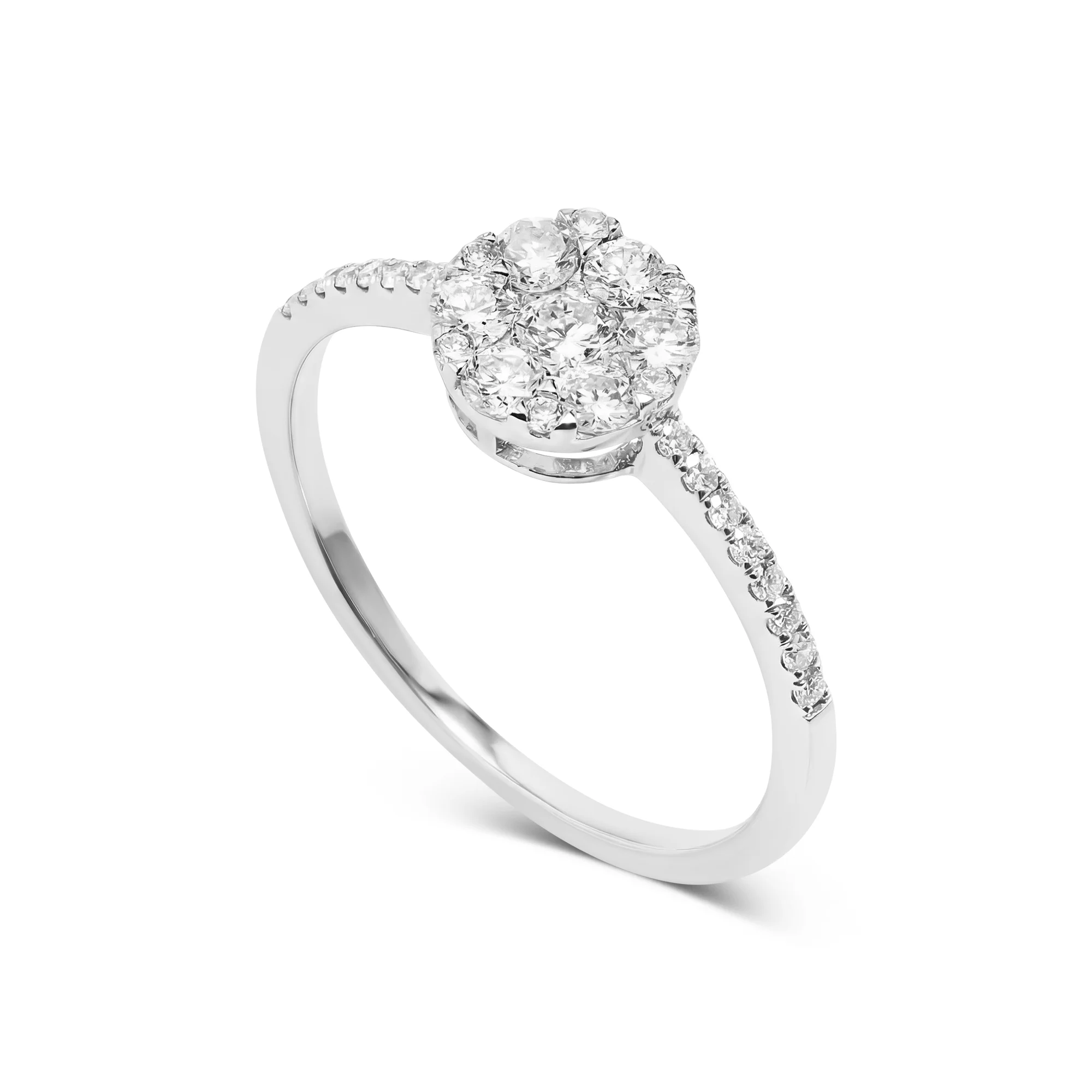 RG04281 Halo Ring in 18K Gold