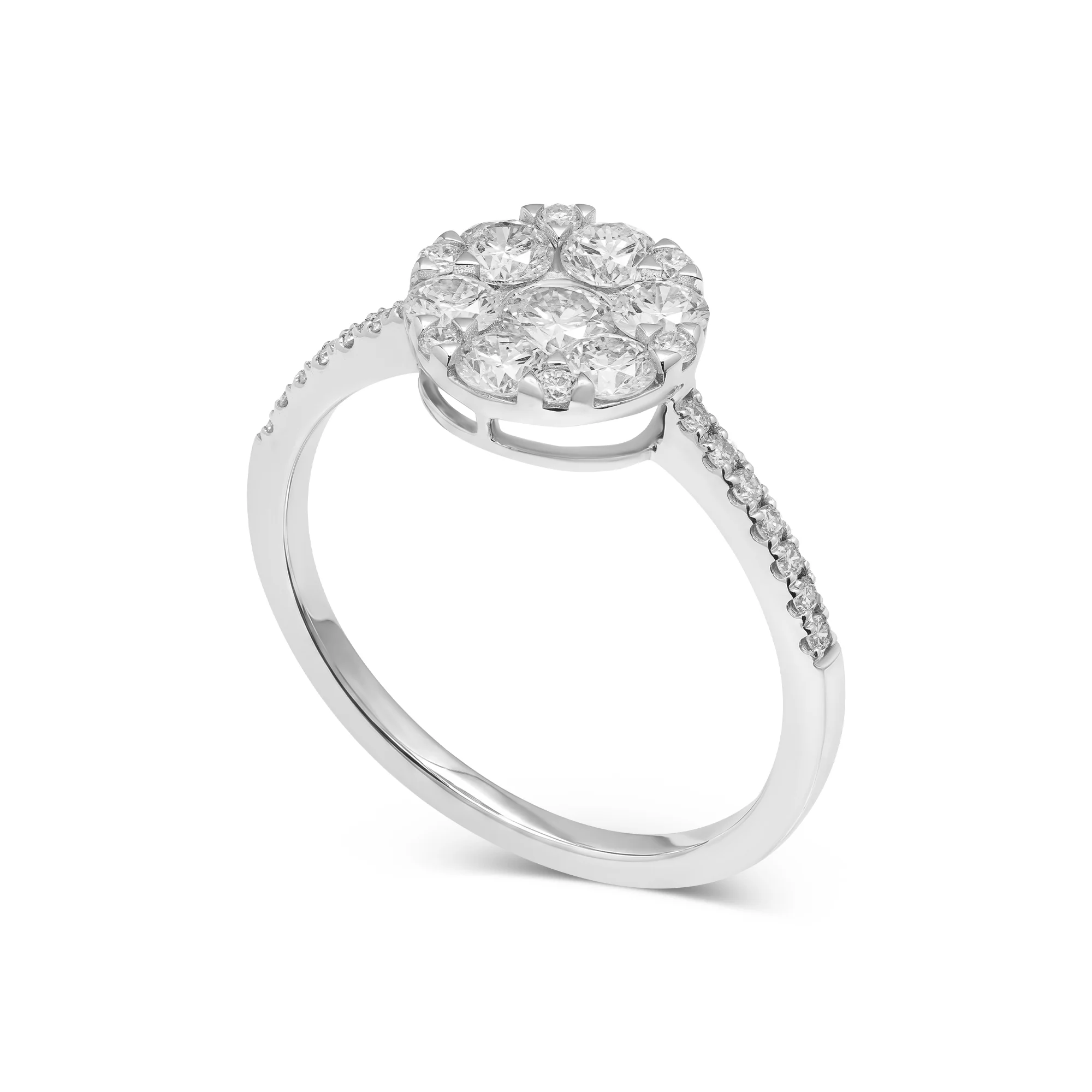 RG04673 1 Cluster Ring in 18K Gold with 0.75 Carat Diamonds