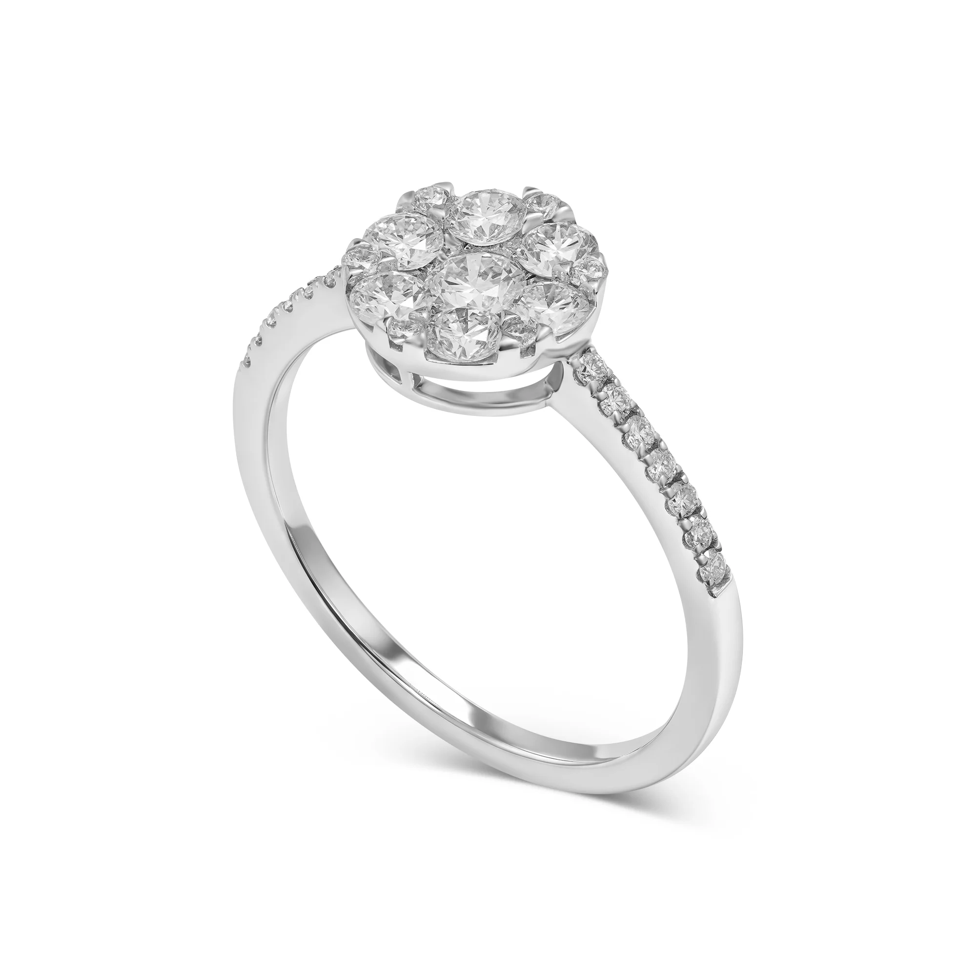 RG04674 1 Cluster Ring in 18K Gold with 0.81 Carat Diamonds