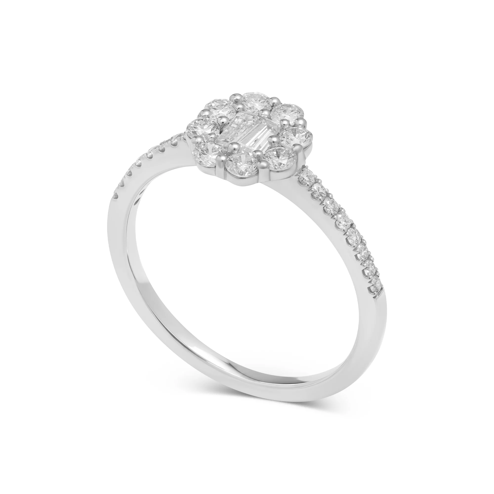 RG04675 1 Cluster Ring in 18K Gold with 0.63 Carat Diamonds