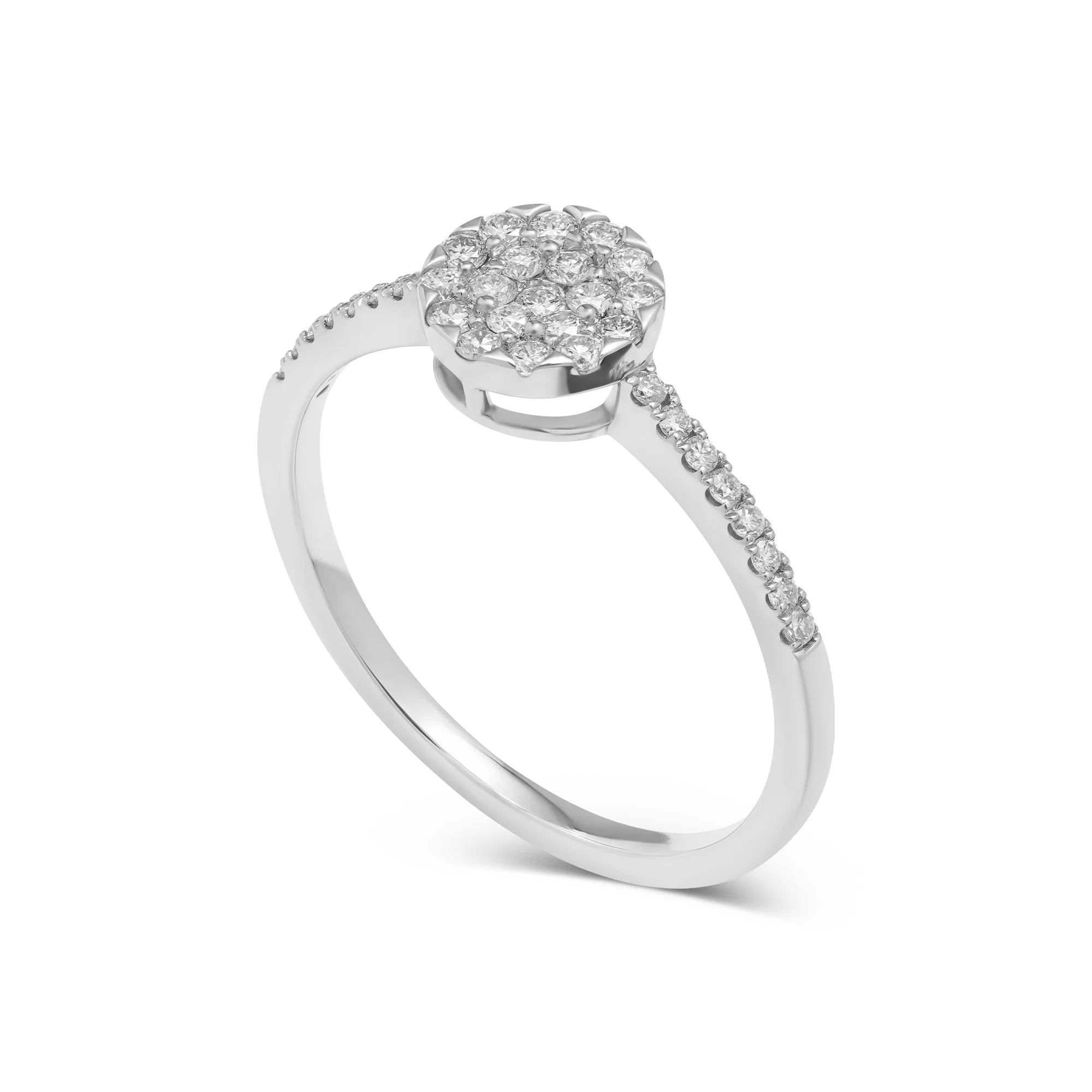 RG04676 1 Cluster Ring in 18K Gold with 0.61 Carat Diamonds
