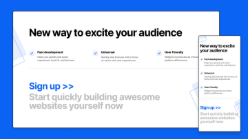 Creative web block with features and call to action button