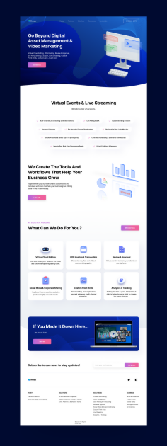 A startup landing page with gradient 