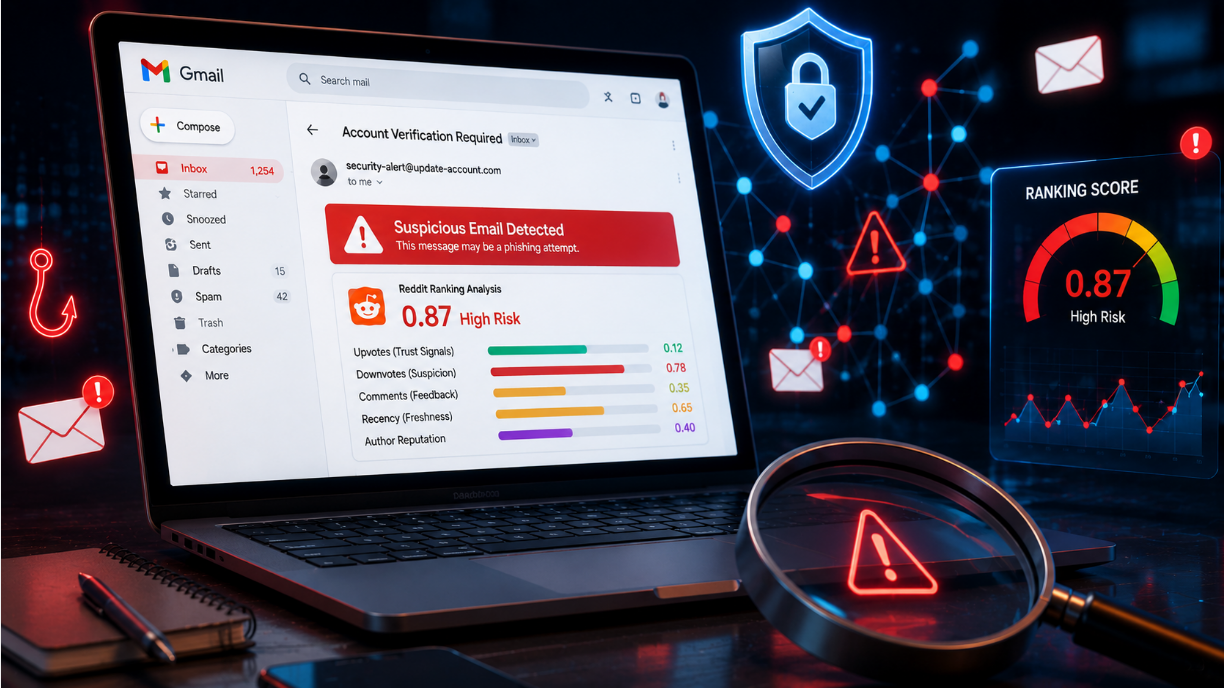 Fraud Detection GMails Using Reddit Ranking Algorithms
