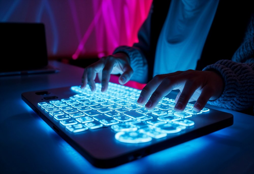 Holographic projection Keyboard functioning through  User Palm Detection and Gesture