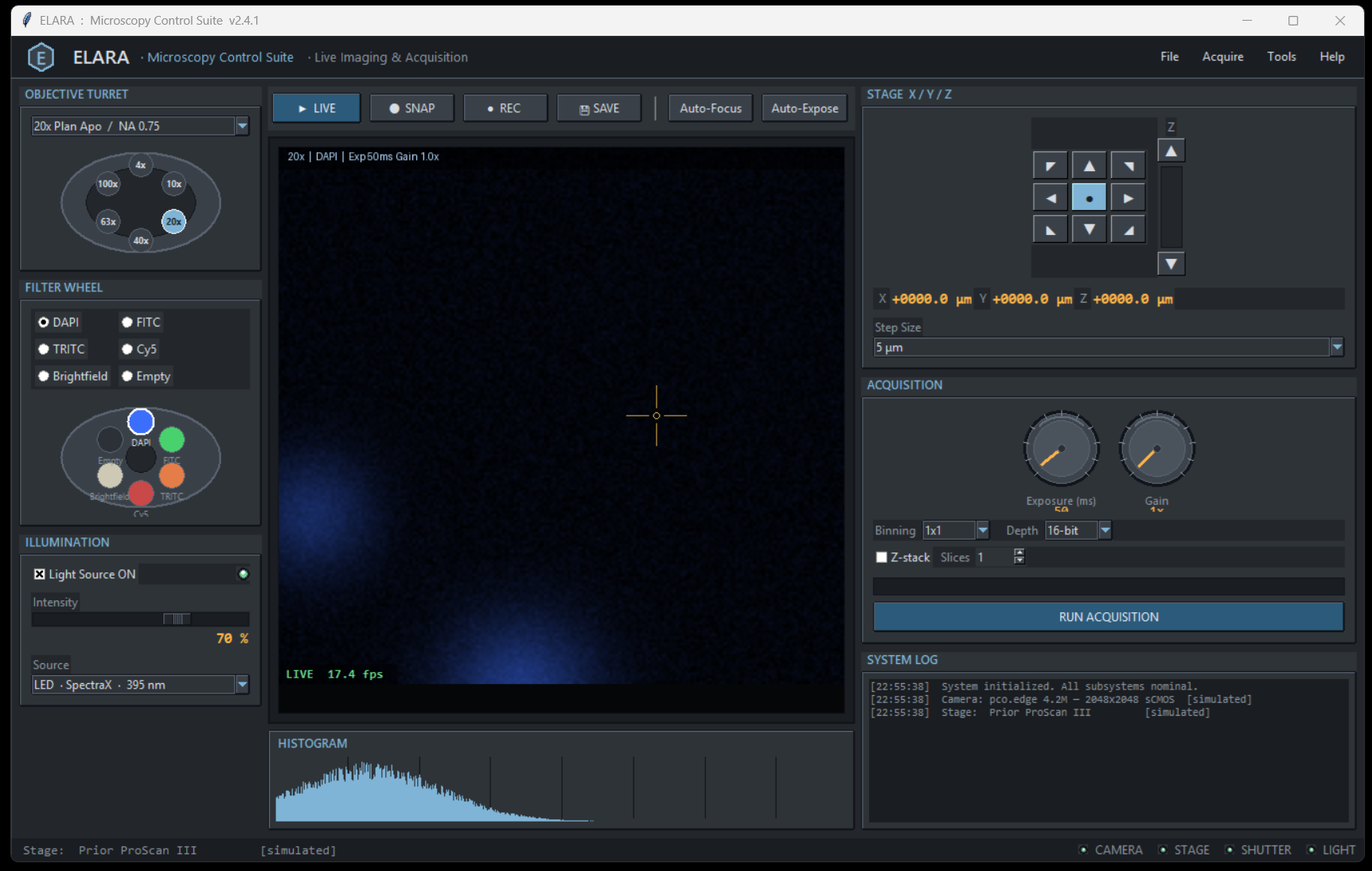 Elera - custom microscopy control software