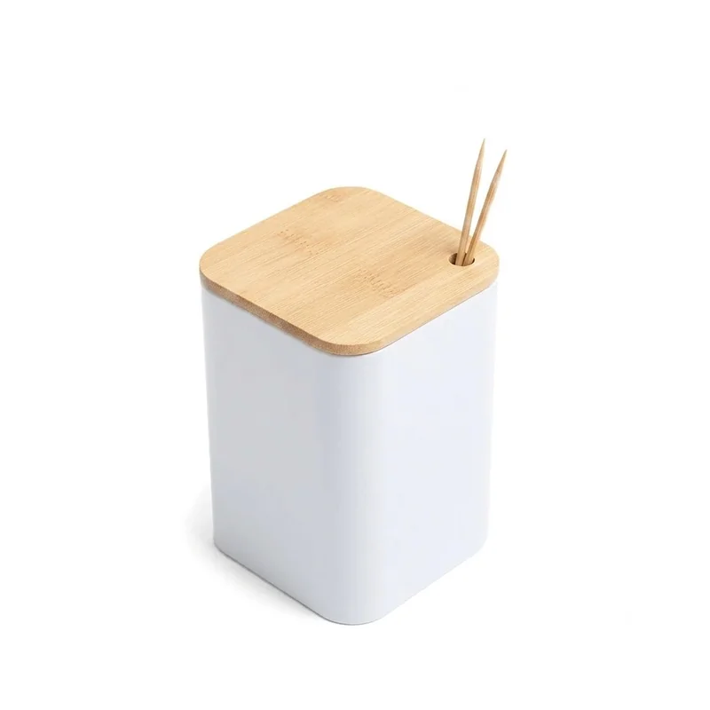 The LuxeNordic Wooden Lid Toothpick Dispenser