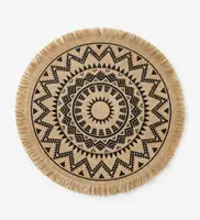 Hemp Mandalan Table Mat - Medium Black