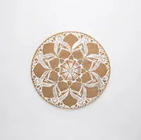 Boho Mandala Printed Round Placemat - Bean print