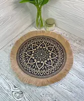 Hemp Mandalan Table Mat - Full Black
