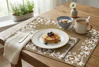 Lace Elegance PVC Placemat - Plain White With Text