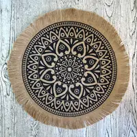 Hemp Mandalan Table Mat - Full Black