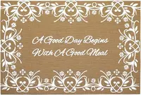 Lace Elegance PVC Placemat - Plain White With Text