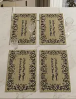 Lace Elegance PVC Placemat - Plain Black With Text
