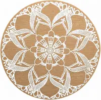 Boho Mandala Printed Round Placemat - Bean print