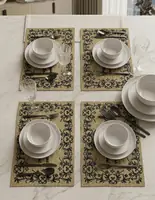 Lace Elegance PVC Placemat - Plain Black With Text
