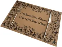 Lace Elegance PVC Placemat - Plain Black With Text