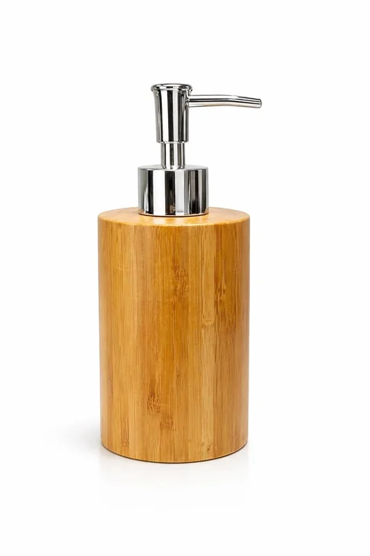 Round Bamboo Soap & Lotion Dispenser