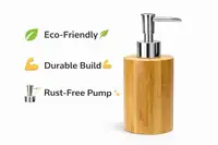 Round Bamboo Soap & Lotion Dispenser