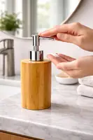 Round Bamboo Soap & Lotion Dispenser