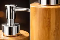 Round Bamboo Soap & Lotion Dispenser