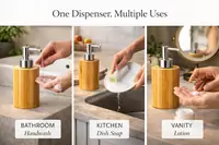 Round Bamboo Soap & Lotion Dispenser