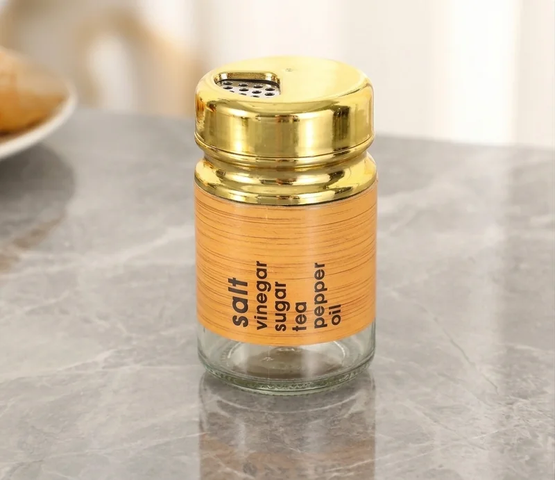 Spice Jar & Shaker Gold Wood-Grain