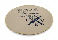 Non-Slip Rubber Backed Round Table Mat