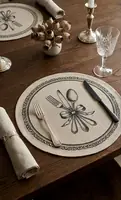 Vintage French Country Cutlery Round Placemat