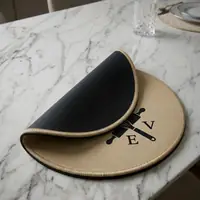 Non-Slip Rubber Backed Round Table Mat