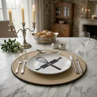 Non-Slip Rubber Backed Round Table Mat