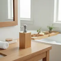 Square Bamboo Soap & Lotion Dispenser