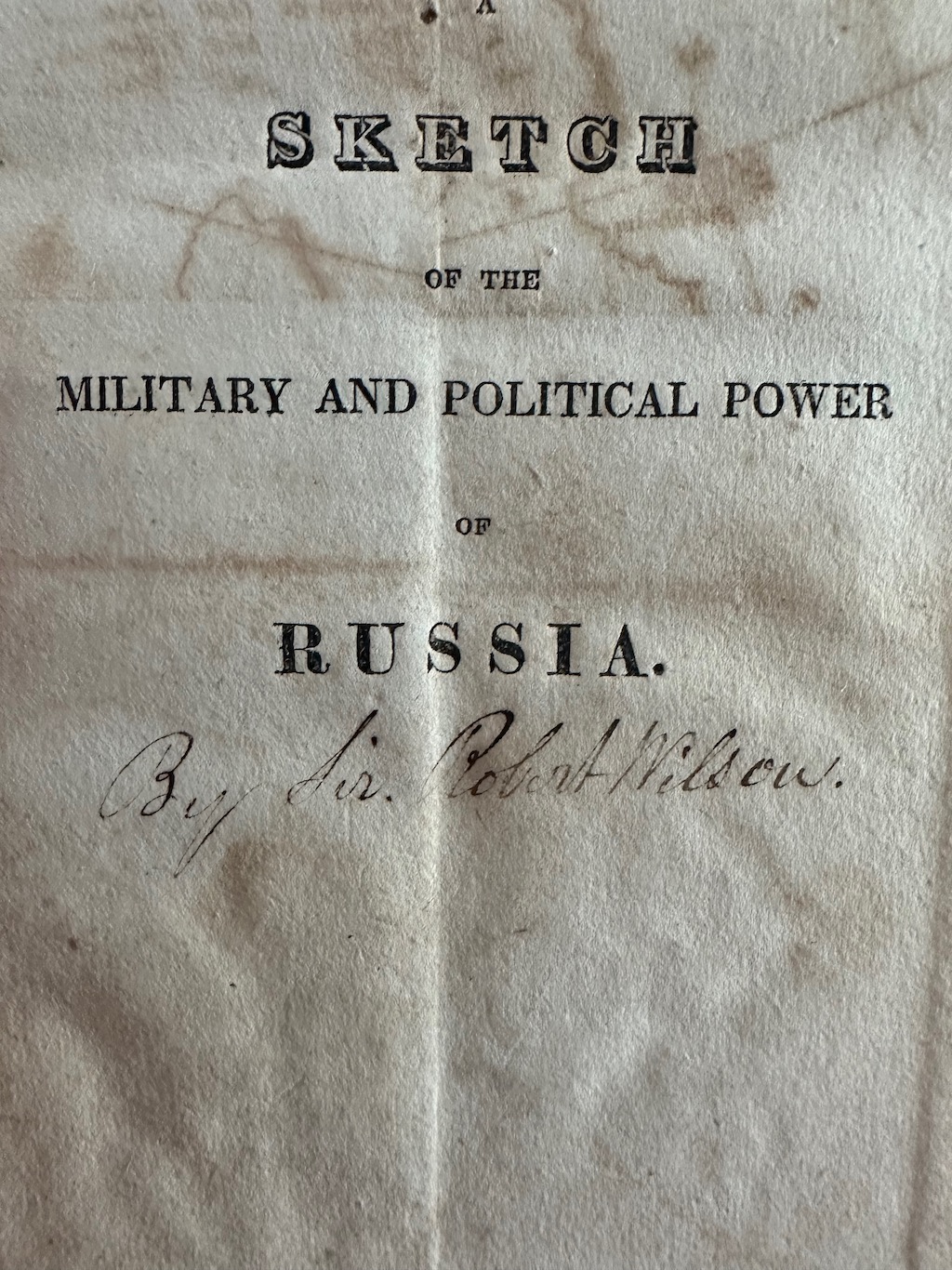 A Sketch of the Military and Political Power of Russia in the Year 1817