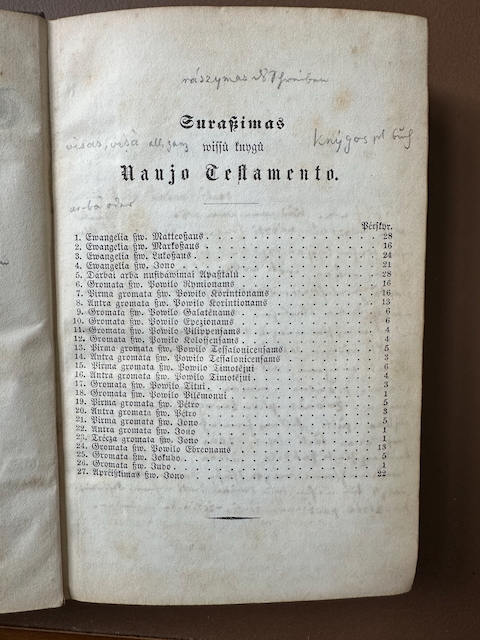 Naujas Testamentas músû Wieszpatiês ir Iszganytojo Jēzaus Kristaus, į lietuwiszkąję kalbą iszwerstas; Psalmai Dowido į lietuwiszkąję kalbą iszwersti